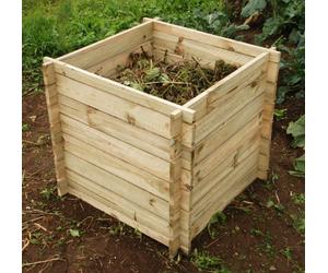 Primrose Outdoor Wooden Compost Bin 373 Litre Composter With Slatted Design 73Cm