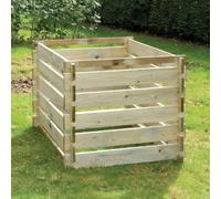 Primrose Outdoor Wooden Compost Bin 605 Litre Composter With Slatted Design 93Cm
