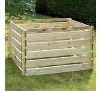 Primrose Outdoor Wooden Compost Bin Extra Large 1575 Litre Composter with Slatted Design 150cm in Natural Primrose Natural