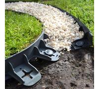 Primrose Pack Of 10 Easy Install Flexible Garden Edging Outdoor Patio Border Edge Pieces In Black 7.5M