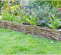 Primrose Pack of 2 Woven Hazel Hurdle Garden Lawn Edging Perimeter Border Screening 2m in Dark Brown Primrose Dark Brown