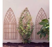 Primrose Pack Of 3 Arched Natural Willow Garden Trellis Panel 150Cm X 45Cm
