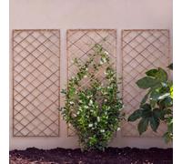 Primrose Pack Of 3 Square Natural Willow Garden Trellis Panel 180Cm X 60Cm