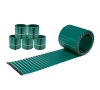Primrose Pack Of 5 Galvanised Lawn Edging Rolls For Reducing Garden Edge Weeds In Green 25M