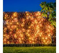 Primrose Papillon Extendable Artificial Red Acer Fencing Screening Trellis with LEDs 2m x 1m (6ft 7in x 3ft 3in)