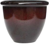 Primrose Plant Pot Round Flower Pot Plastic Planter In Black Medium 54Cm