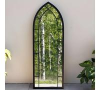 Primrose Pointed Arch Garden Mirror Metal Frame Glass Window Illusion Mirror 170cm