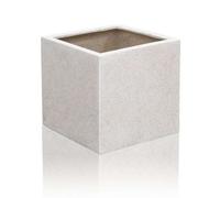 Primrose Poly-Terrazzo Large White Cube Planter 40Cm