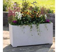 Primrose Polystone Black Tall Outdoor Patio Cube Planter 120 Litre 79cm Primrose Black