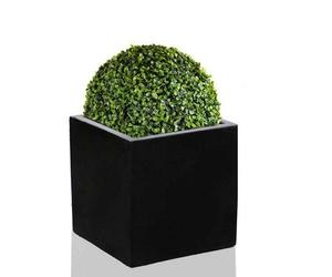 Primrose Polystone Large Black Cube Planter 40Cm