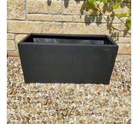 Primrose Polystone Small Black Trough Planter 80cm in Grey Primrose Grey