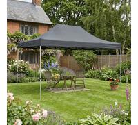 Primrose Pop Up Gazebo 3m x 4.5m Garden Marquee Waterproof UV Resistant Grey - Grey