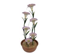 Primrose Potted Pink Lily Tiered Cascading Zinc Outdoor Garden Water Feature in Terracotta Primrose Terracotta