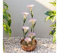Primrose Potted Pink Lily Tiered Cascading Zinc Water Feature