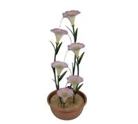 Primrose Potted Pink Lily Tiered Cascading Zinc Outdoor Garden Water Feature in Terracotta Primrose Terracotta
