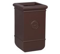 Primrose Primose Matte Fibrecotta Debossed Tall Cube Planter In Brown 24Cm