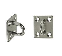 Primrose Rectangular Silver Stainless Steel Pad Eye Shade Sail Addon 3.5 x 3cm in Metallic Silver | Size: 3.5 x 3 cm Primrose Metallic Silver 3.5 x 3 cm