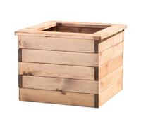 Primrose Redwood Wooden Square Planter 47cm in Brown Primrose Brown