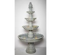 Primrose Regal Stone Effect 4-Tier Classical Patio Garden Outdoor Water Feature Fountain With Led Lights H204Cm