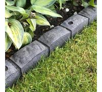 Primrose Roman Stone Effect Recycled Rubber Garden Edging Brick Design in Grey | Size: 5 Pack Primrose Grey 5 Pack
