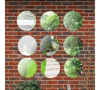 Primrose Round Acrylic Outdoor Garden Wall Mirrors 40cm in Silver | Size: 1 Pack Primrose Silver 1 Pack