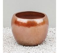 Primrose Round Garden Planter in Glazed Metallic Bronze Finish 41cm