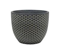 Primrose Round Honeycomb Garden Weather Resistant Planter in Charcoal 24cm in Grey Primrose Grey