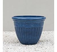 Primrose Round Patio Plant Container Planter Marine Blue 44cm Primrose Blue