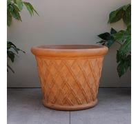 Primrose Round Concrete Garden Planter In Terracotta 46Cm