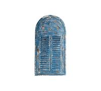 Primrose Rustic Wooden Glass Garden Outdoor Mirror Louvre Shutters in Blue Primrose Blue