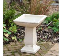 Primrose Selbourne Cast Stone Bird Bath Outdoor Hand Finished H52cm in White Primrose White