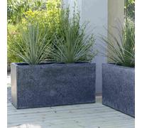 Primrose Set Of 2 Poly-Terrazzo Black Trough Indoor Outdoor Planter 100Cm