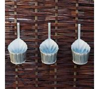 Primrose Set Of 3 Metal Hanging Hook Decorative Planters Weathered Silver 17Cm