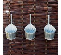 Primrose Set of 3 Metal Hanging Hook Decorative Planters Weathered Silver 17cm Primrose Silver