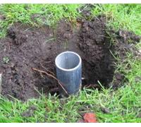 Primrose Silver Galvanised Steel Easy Up Shade Sail Buried Pole Holder 60cm in Metallic Silver Primrose Metallic Silver