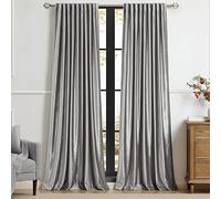 PRIMROSE Silver Grey Curtains 96 inch for Living Room,2 Panels Drapes Blackout Rod Pocket Back Tab Window Treatment Room Darkening Thick Decorative Curtains for Bedroom