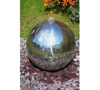 Primrose Silver Polished Sphere Stainless Steel Water Feature With Led Lights & Reservoir 150Cm