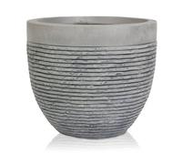 Primrose Small Light Grey Fibrecotta Brick Design Egg Shaped Pot Planter 21Cm