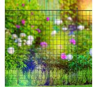 Primrose Small Multi-Purpose Metal Grid Fence Panel Section In Black