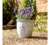 Primrose Small Stoneware Debossed Logo Round Planter In Cream 24Cm