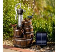 Primrose Solar Powered Birds At The Well Tiered Cascading Water Feature With Battery Backup And Led Lights 62Cm