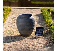Primrose Solar Powered Bubbling Vase Fountain Water Feature With Battery Backup & Led Lights 49Cm