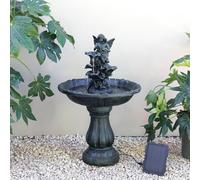 Primrose Solar Powered Fairy Figure Grey Water Feature Cascade in Grey 89cm