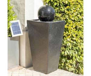 Primrose Solar Powered Manila Sphere Water Feature with Lights H82cm