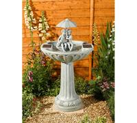 Primrose Solar Powered Umbrella Statue Figurines Bird Bath Fountain 82cm
