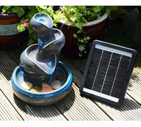 Primrose Solar Powered Water Feature Cosmos Three-Tier Oil Jar Ceramic 25cm in Dark Grey Primrose Dark Grey