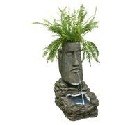 Primrose Easter Island Solar Head Patio Water Feature & Planter with Lights 73cm
