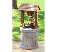 Primrose Solar Powered Wishing Well Garden Outdoor Water Feature Fountain 74Cm