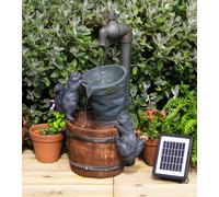 Primrose Solar 'Squirrels Buckets & Tap' Water Feature Waterfall 72cm in Brown Primrose Brown