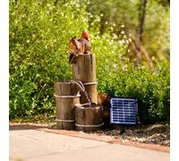 Primrose Solar Water Feature Helpful Squirrels Cascading Tiered With Battery Backup And Lights 59Cm